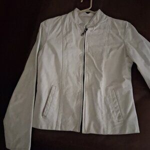 Light Cream or Off-white Zip-front Jacket by Cuero Legitimo